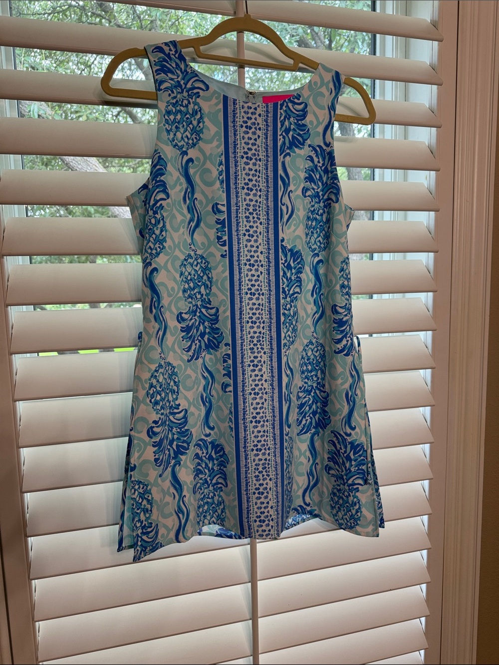 Lilly Pulitzer Blue & White Pineapple Print Shift Romper